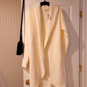 NWT Women's Size L  Wonderly Studio Long Cardigan Sweater Cream Color